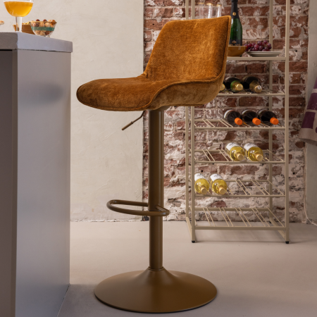 Scaun de bar Marten, chenille, caramel, 110 x 45 x 50 cm, WOOOD 377486-K [1]