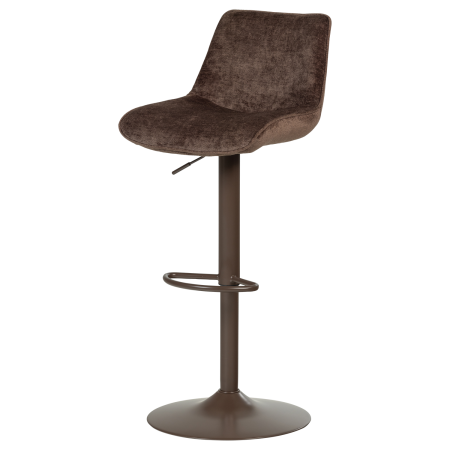 Taburete de bar - Scaun de bar Marten, chenille, maro inchis, 110 x 45 x 50 cm, WOOOD 377486-D