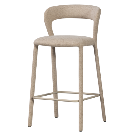 Taburete de bar - Scaun de bar Noble, poliester, nisipiu, 95 x 48 x 52 cm, WOOOD 377535-Z