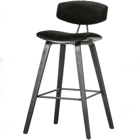 Taburete de bar - Scaun de bar Senn, poliester, negru, 91 x 42 x 48 cm, WOOOD 373310-Z