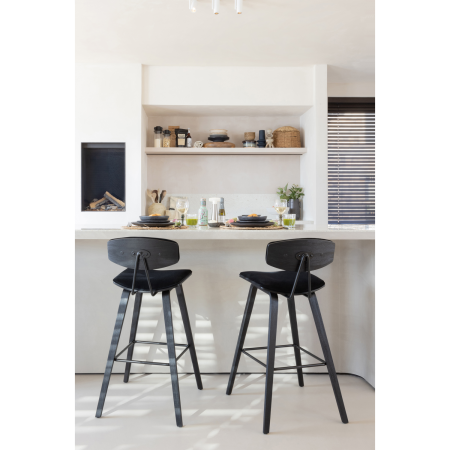 Scaun de bar Senn, poliester, negru, 91 x 42 x 48 cm, WOOOD 373310-Z [2]