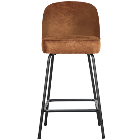 Taburete de bar - Scaun de bar Vogue, piele reciclata si poliester, coniac, 89 x 50 x 55 cm, WOOOD 800294-B