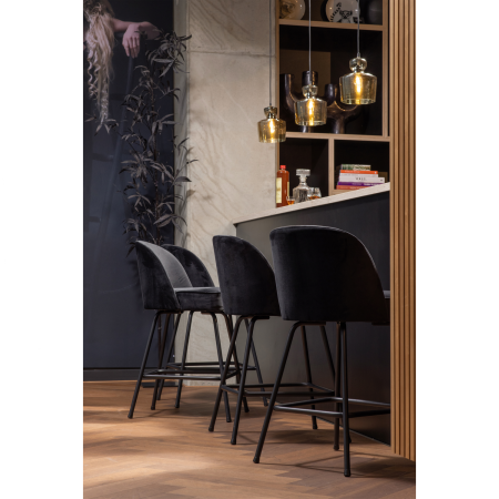Scaun de bar Vogue, poliester, negru, 89 x 50 x 55 cm, WOOOD 800294-Z [2]