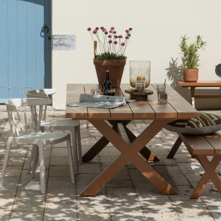 Scaun de gradina Bliss, plastic, alb crem melanj, 75 x 52 x 53 cm, WOOOD 378634-WM [1]