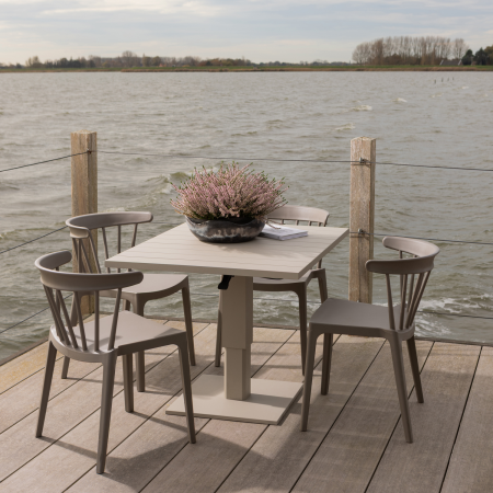 Scaun de gradina Bliss, plastic, taupe, 75 x 52 x 53 cm, WOOOD 378634-TA [1]