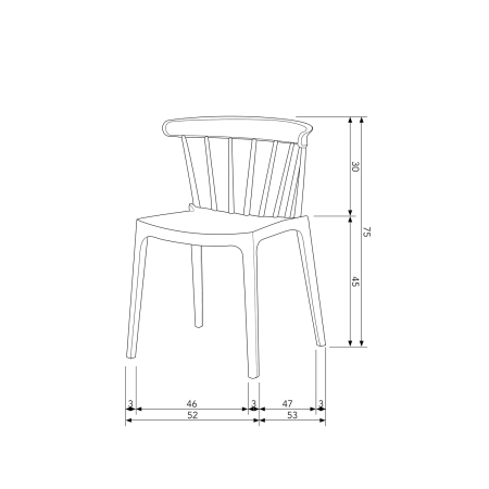 Scaun de gradina Bliss, plastic, taupe, 75 x 52 x 53 cm, WOOOD 378634-TA [7]
