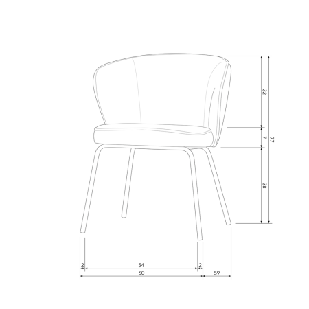 Scaun dining Admit, boucle, natur, 77 x 60 x 59 cm, WOOOD 800172-A [7]