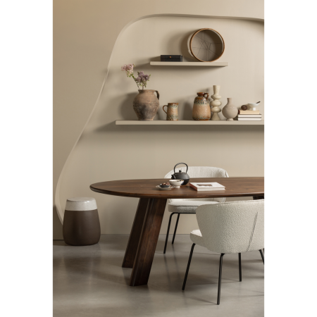 Scaun dining Admit, boucle, natur, 77 x 60 x 59 cm, WOOOD 800172-A [1]