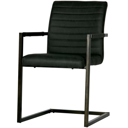 Scaune - Scaun dining Bas, piele ecologica, antracit, 87 x 54 x 62 cm, WOOOD 376052-A