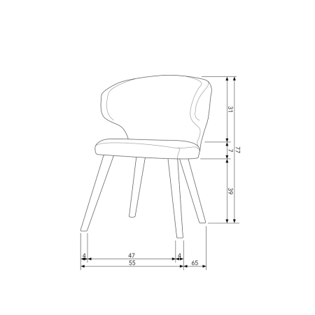 Scaun dining Cape, poliester, albastru, 77 x 55 x 65 cm, vtwonen 400444-B [7]