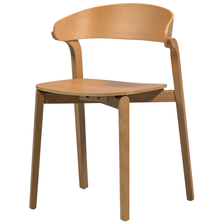 Scaune - Scaun dining Cras, lemn, natur, 75 x 52 x 42 cm, WOOOD 377393-N