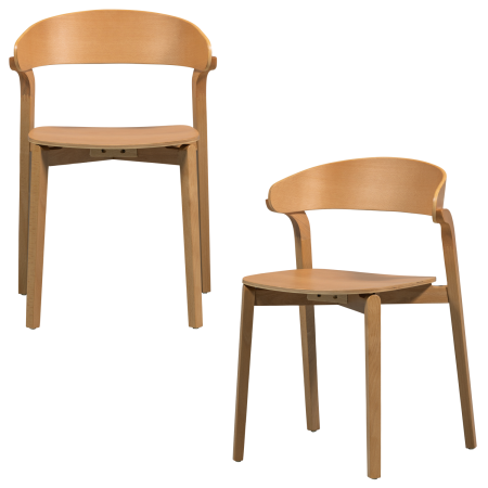 Scaun dining Cras, lemn, natur, 75 x 52 x 42 cm, WOOOD 377393-N [5]