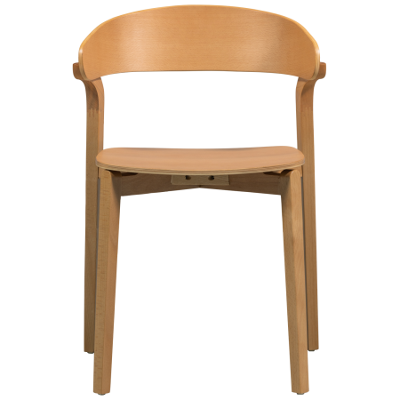Scaun dining Cras, lemn, natur, 75 x 52 x 42 cm, WOOOD 377393-N [2]