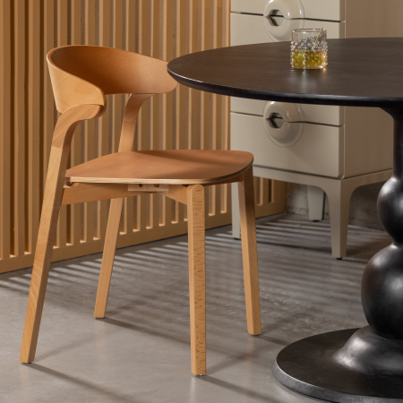 Scaun dining Cras, lemn, natur, 75 x 52 x 42 cm, WOOOD 377393-N [1]