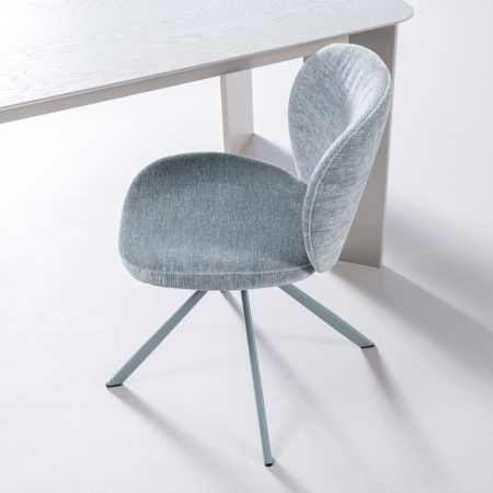 Scaun dining Femke, chenille, albastru, 80 x 58 x 65 cm, WOOOD 377380-B [1]