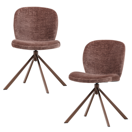 Scaun dining Femke, chenille, maro, 80 x 58 x 65 cm, WOOOD 377380-R [5]