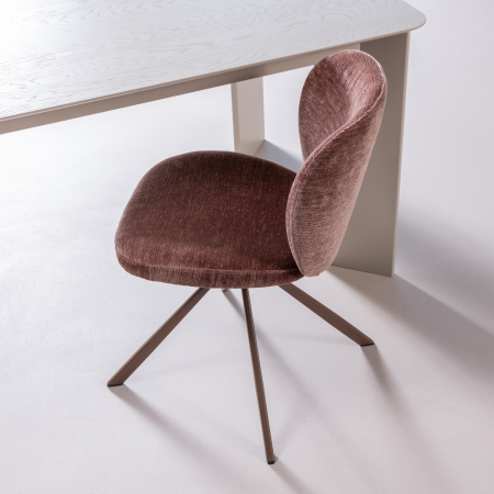 Scaun dining Femke, chenille, maro, 80 x 58 x 65 cm, WOOOD 377380-R [1]