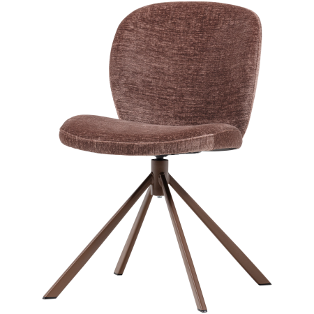 Scaune - Scaun dining Femke, chenille, maro, 80 x 58 x 65 cm, WOOOD 377380-R