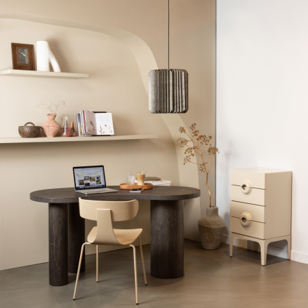 Scaun dining Form, furnir, nisipiu, 78 x 50 x 52 cm, WOOOD 800585-Z [1]