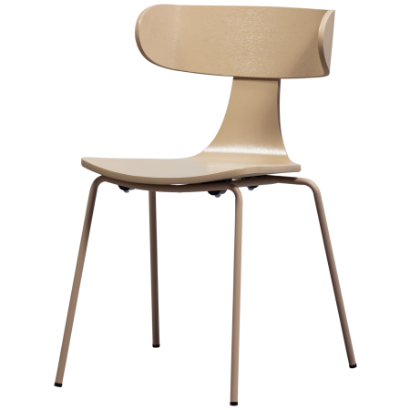 Scaune - Scaun dining Form, furnir, nisipiu, 78 x 50 x 52 cm, WOOOD 800585-Z
