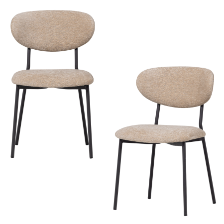 Scaun dining Kjeld, chenille, natur, 79 x 47 x 53 cm, WOOOD 374072-A [5]