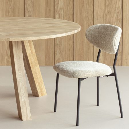 Scaun dining Kjeld, chenille, natur, 79 x 47 x 53 cm, WOOOD 374072-A [1]