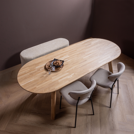 Scaun dining Kjeld, tesatura, natur, 79 x 47 x 53 cm, WOOOD 374072-N [2]