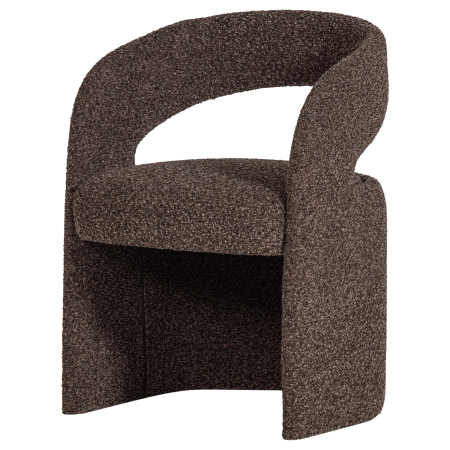Scaune - Scaun dining Lanor, boucle, maro inchis, 76 x 58 x 57 cm, WOOOD 377995-D