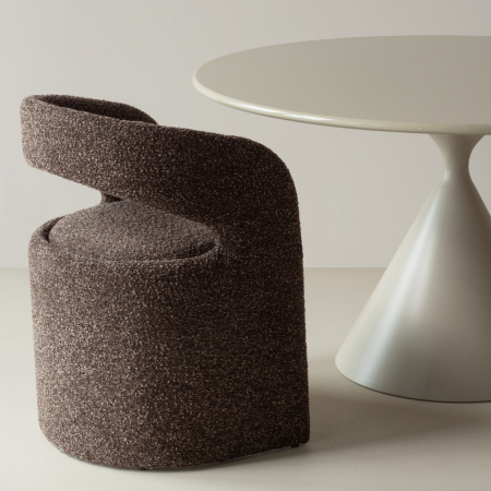 Scaun dining Lanor, boucle, maro inchis, 76 x 58 x 57 cm, WOOOD 377995-D [1]