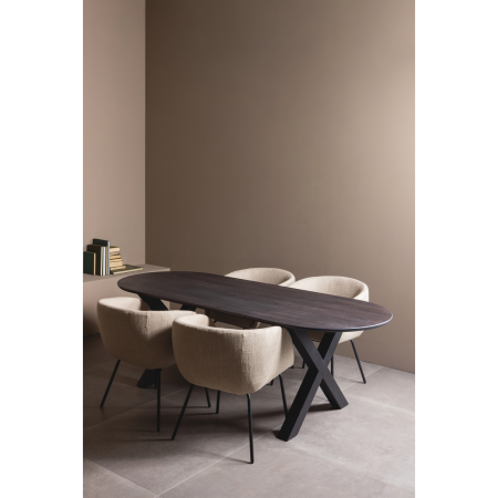 Scaun dining Leon, boucle, natur melanj, 77 x 61 x 63 cm, WOOOD 374098-N [1]