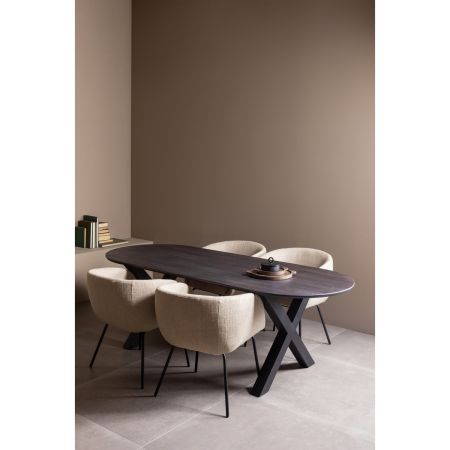 Scaun dining Leon, boucle, natur melanj, 77 x 61 x 63 cm, WOOOD 374098-N [2]