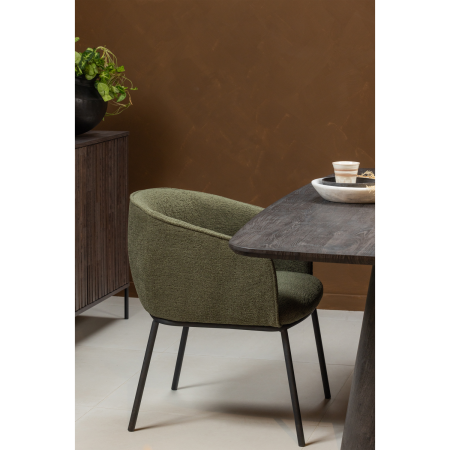 Scaun dining Leon, boucle, verde padure, 77 x 61 x 63 cm, WOOOD 374098-F [2]