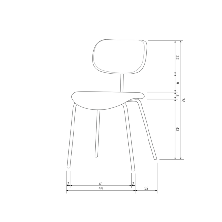 Scaun dining Link, tesatura reiata, nisipiu, 78 x 54 x 45 cm, WOOOD 340484-Z [2]