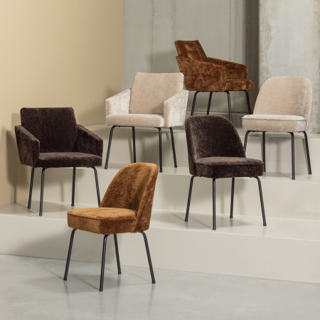 Scaun dining Vogue, poliester, nisipiu, 83 x 50 x 57 cm, WOOOD 800816-SA [1]