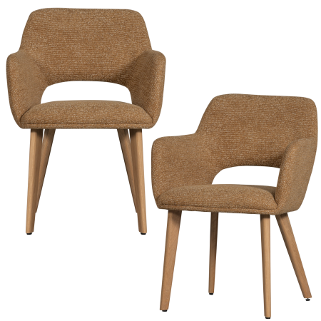 Scaun dining Murat, poliester, ocru, 86 x 61 x 60 cm, WOOOD 377492-GN [5]