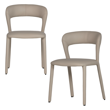 Scaun dining Noble, piele ecologica, bej, 76 x 51 x 56 cm, WOOOD 801419-E [6]