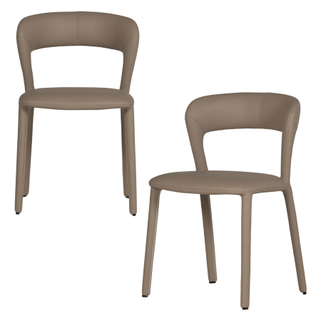 Scaun dining Noble, piele ecologica, nisipiu, 76 x 51 x 56 cm, WOOOD 801419-A [5]