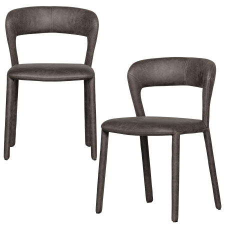 Scaun dining Noble, piele ecologica (PU), negru/gri, 76 x 51 x 56 cm, WOOOD 801419-G [6]