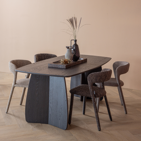 Scaun dining Noble, tesatura melanj, maro melanj, 76 x 51 x 56 cm, WOOOD 801419-BM [2]