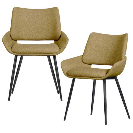 Scaun dining Parade, tesatura, mustar, 83 x 58 x 55 cm, WOOOD 801384-M [5]