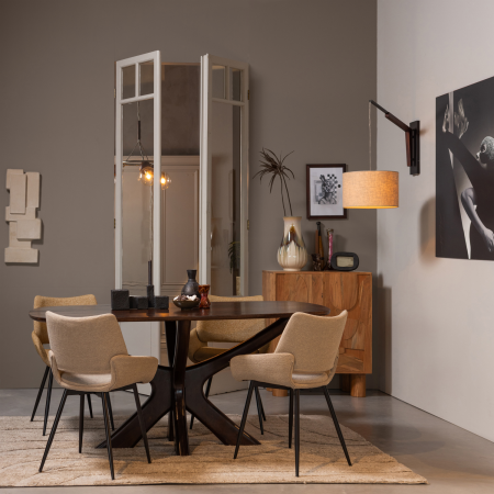 Scaun dining Parade, tesatura, nisipiu, 83 x 58 x 55 cm, WOOOD 801384-Z [1]
