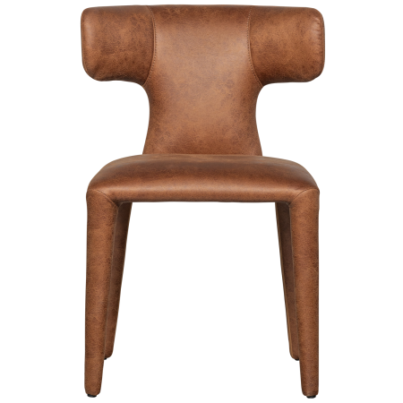 Scaune - Scaun dining Permit, piele ecologica (PU), coniac, 78 x 52 x 53 cm, WOOOD 801420-B