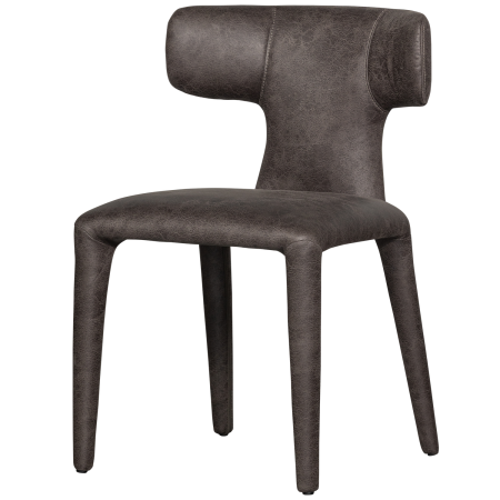 Scaune - Scaun dining Permit, piele ecologica (PU), negru/gri, 78 x 52 x 53 cm, WOOOD 801420-G