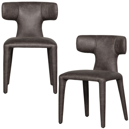 Scaun dining Permit, piele ecologica (PU), negru/gri, 78 x 52 x 53 cm, WOOOD 801420-G [5]