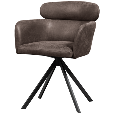 Scaune - Scaun dining pivotant Fenne, poliester, negru/gri, 80 x 58 x 60 cm, WOOOD 374080-Z