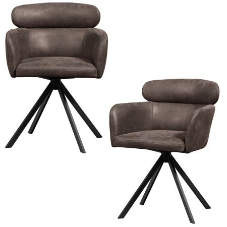 Scaun dining pivotant Fenne, poliester, negru/gri, 80 x 58 x 60 cm, WOOOD 374080-Z [6]
