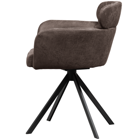 Scaun dining pivotant Fenne, poliester, negru/gri, 80 x 58 x 60 cm, WOOOD 374080-Z [4]