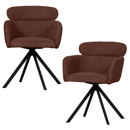Scaun dining pivotant Fenne, tesatura, maro castaniu, 80 x 58 x 60 cm, WOOOD 374080-C [6]