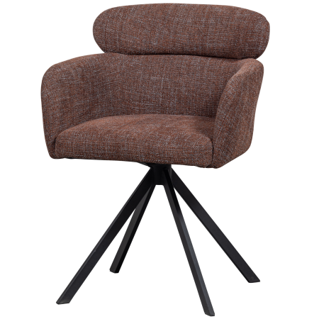 Scaune - Scaun dining pivotant Fenne, tesatura, maro castaniu, 80 x 58 x 60 cm, WOOOD 374080-C