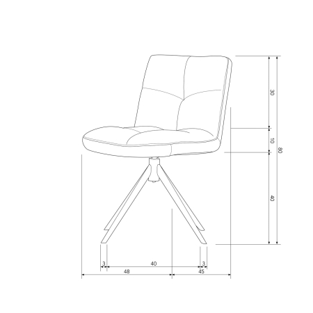 Scaune - Scaun dining pivotant Vinny, boucle, nisipiu, 80 x 48 x 45 cm, WOOOD 377330-Z